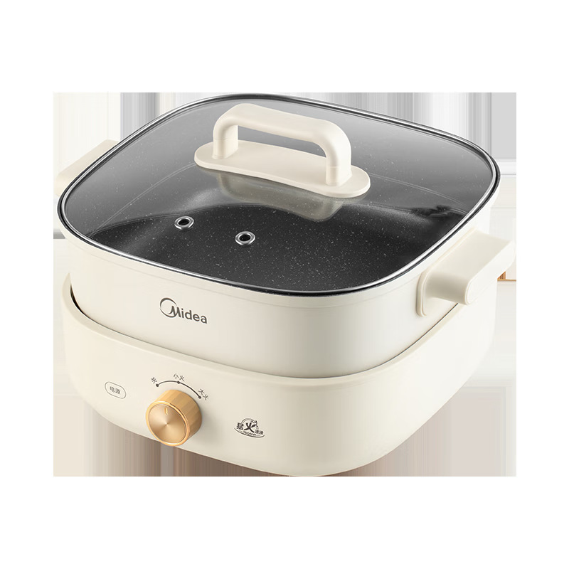 美的电火锅 电煮锅 6l大容量多功能分体式可拆洗火锅hgs303001