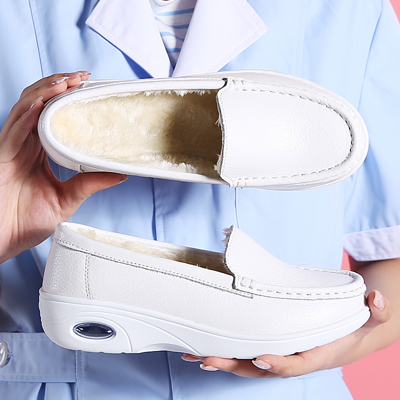 护士鞋气垫白色女式大码41女装棉鞋春秋防滑孕妇懒人软底妈妈鞋冬