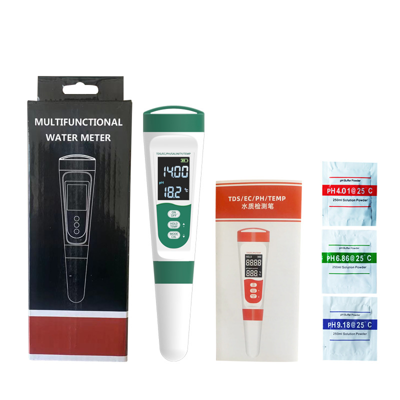 TDs/EC/Ph/Salinity Five-in-One Water Quality Test Pen Conductivity Water Quality Test Pen Salinometer