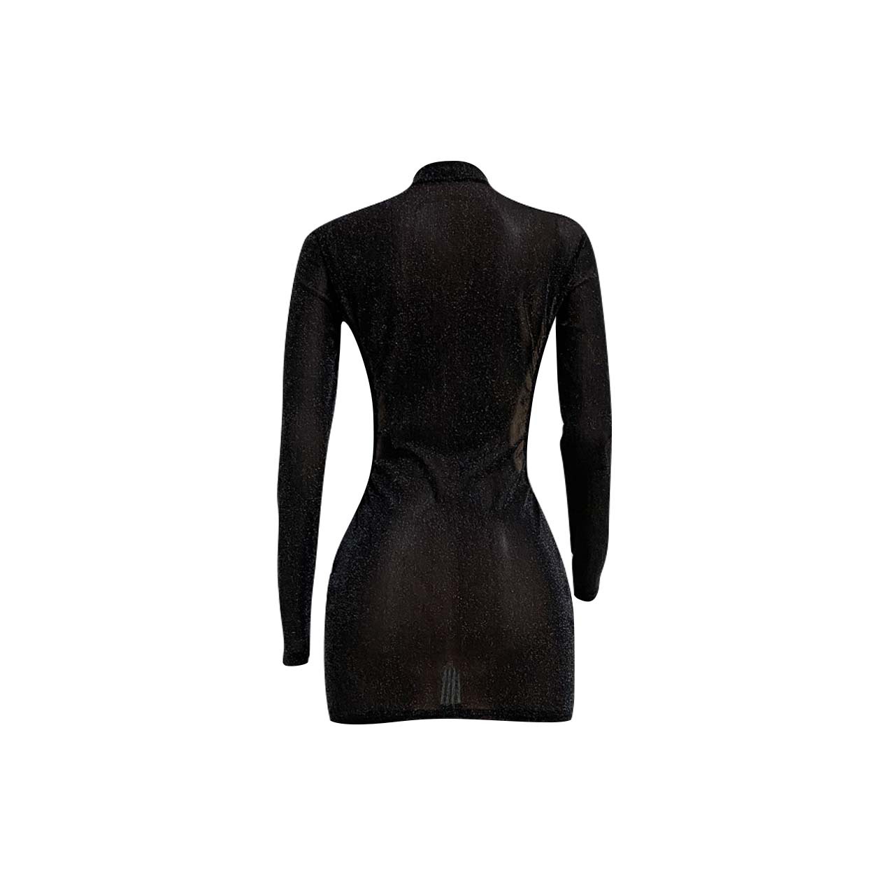 wx024亚马逊货源欧美女装夜店风2021新款性感银丝 镂空长袖包臀裙