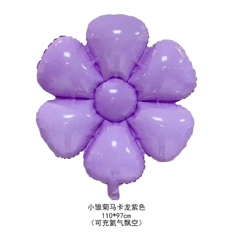 Large Macaron Daisy Smiley Face Children's Party Background Decoration Aluminum Film Balloon Banquet Photo Hand-Held Props