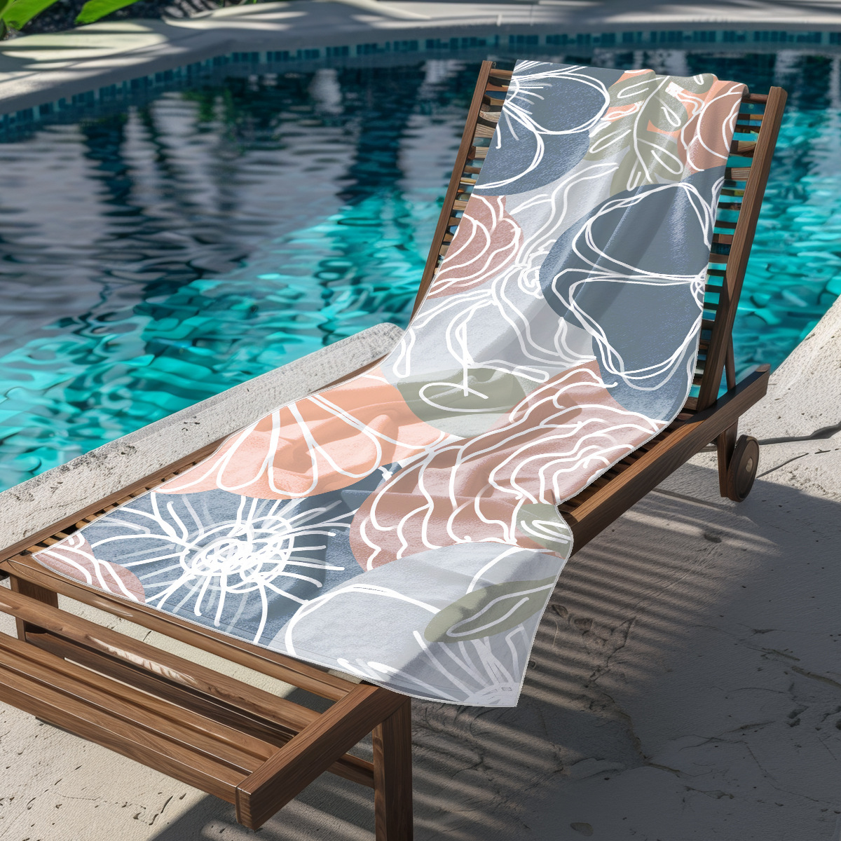 跨境亚马逊超细纤维沙滩巾数码印花沙滩浴巾加厚加大浴巾披风