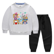 2023春秋季新款跨境童装儿童卫衣长裤卡通两件套宝宝棉质长袖套装