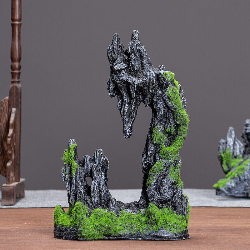 仿真造景鱼缸假山石园艺绿植小摆件微景观家居装饰盆景生态小石头