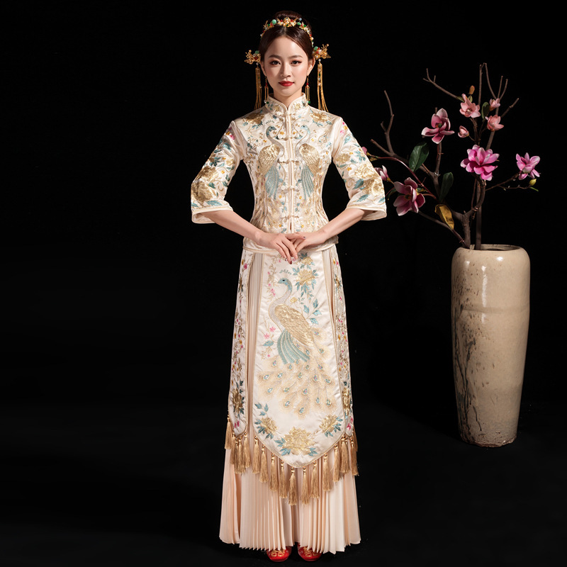 0成交4904件秀禾服新娘新款中式婚纱结婚礼服女修身敬酒服出阁服中国