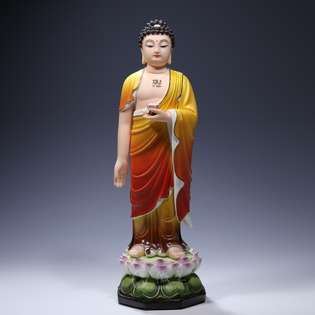 批发15吋立莲阿弥陀佛像释迦牟尼家用供奉陶瓷佛像摆件有西方三圣