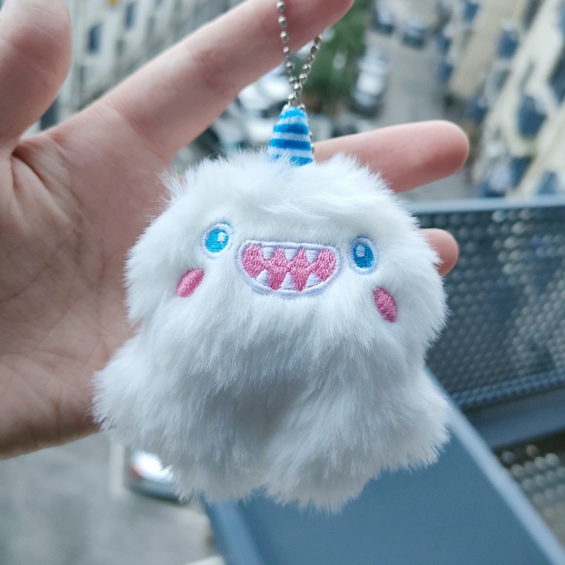 Cross-Border Internet Celebrity Ins Little Monster Stupid Keychain Unicorn Plush Pendant Luo Xiaomin Same Style Handbag Pendant