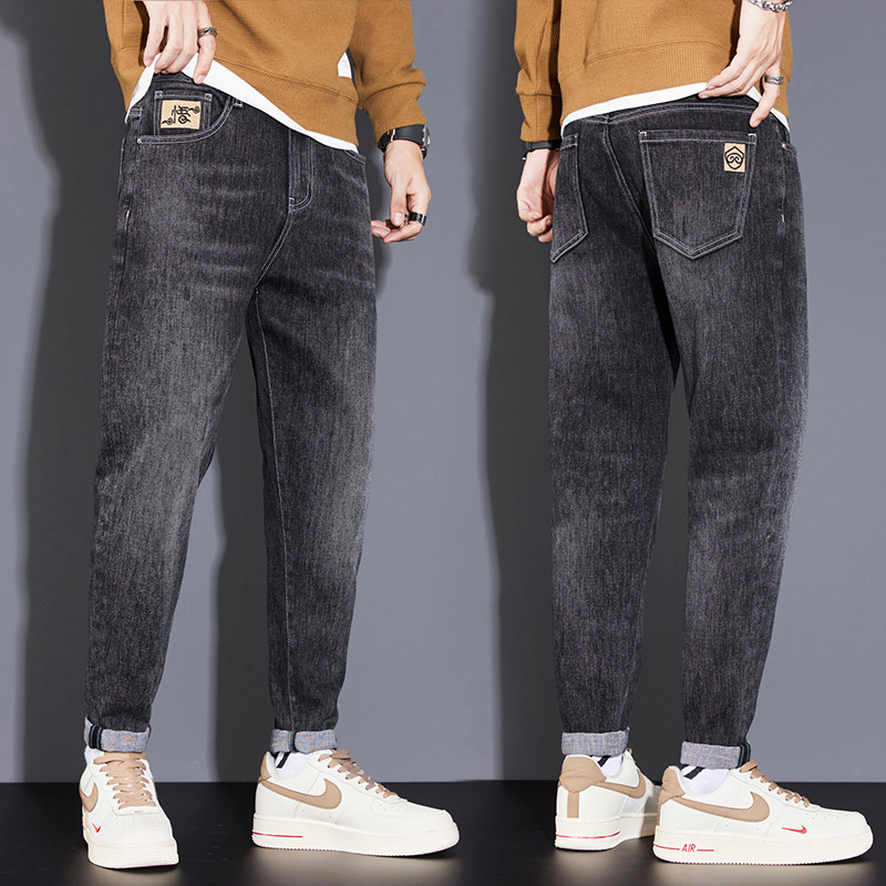 Men's Black High-End Stretch Jeans Fashion Brand Pencil Pants Spring, Autumn and Winter Men's Pants Fashion Casual Pants