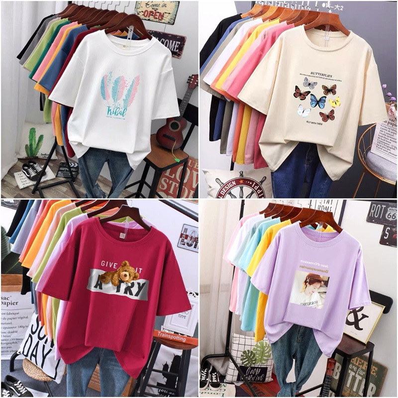 广州工厂尾货1元2元服装女t恤 夏天学生新款女装短袖t恤一件代发