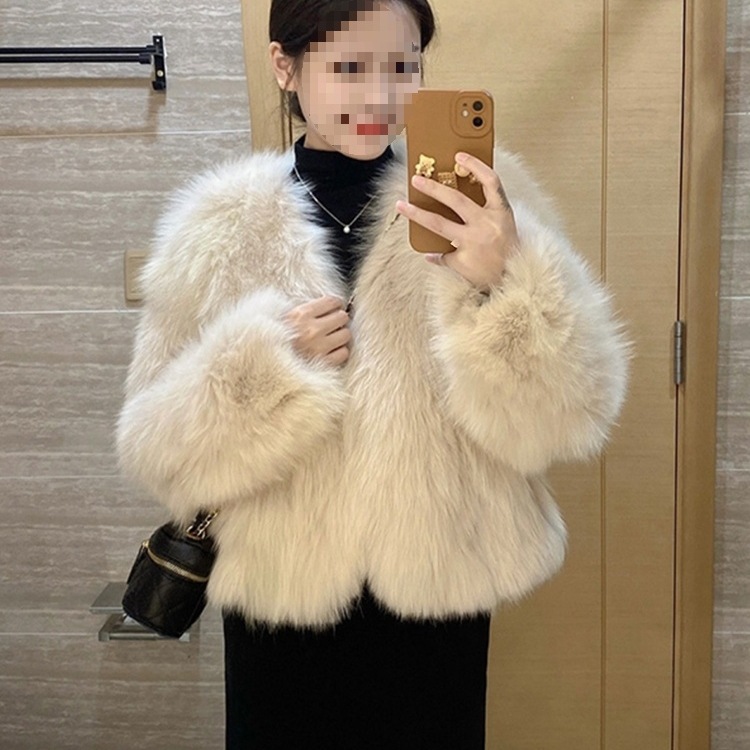 加绒加厚水貂毛短款外套女士春秋冬季新款小个子气质名媛皮草上衣