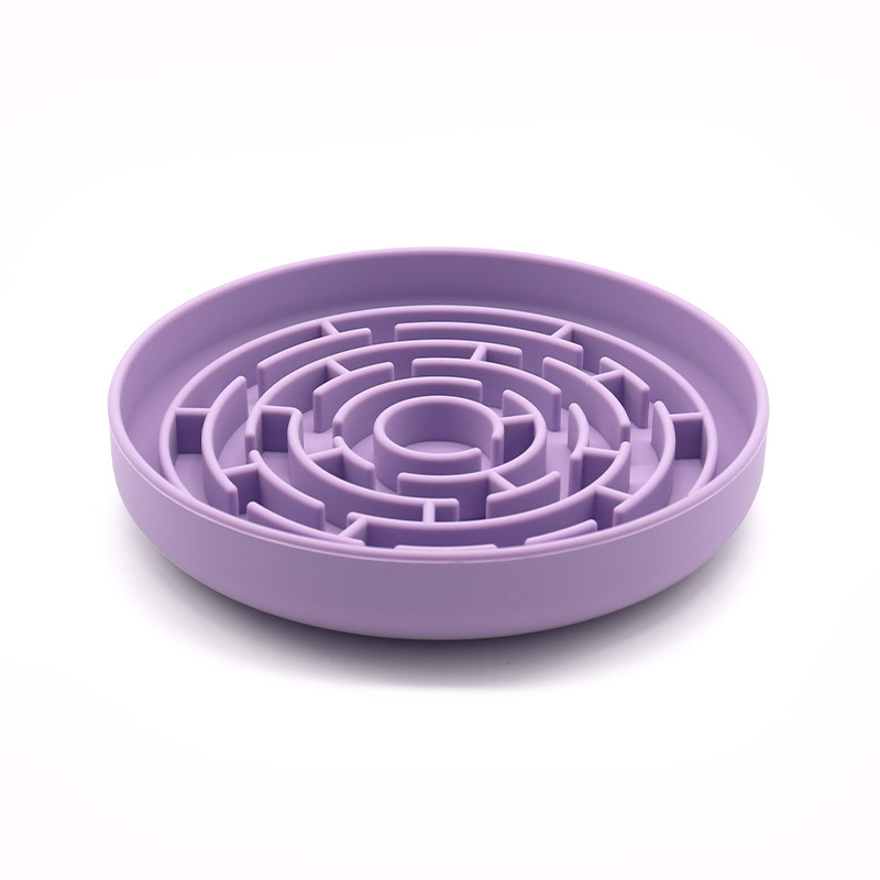 Silicone Anti-Choke Pet Slow Food Bowl Slow Food Plate with Suction Cup Anti-Knock Pet Dog Bowl Slow Food Bowl Cross-Border Hot Sale