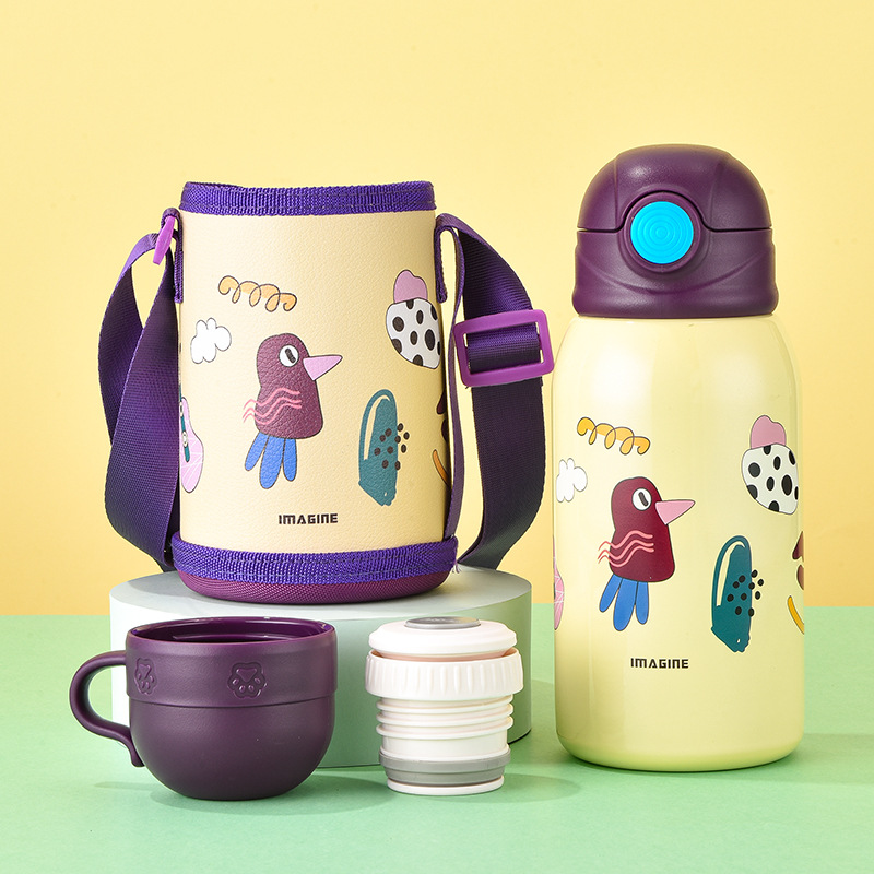 Factory Wholesale 316 Stainless Steel Children's Thermos Mug Children's Water Cup with Straw Student Kindergarten Baby Cup