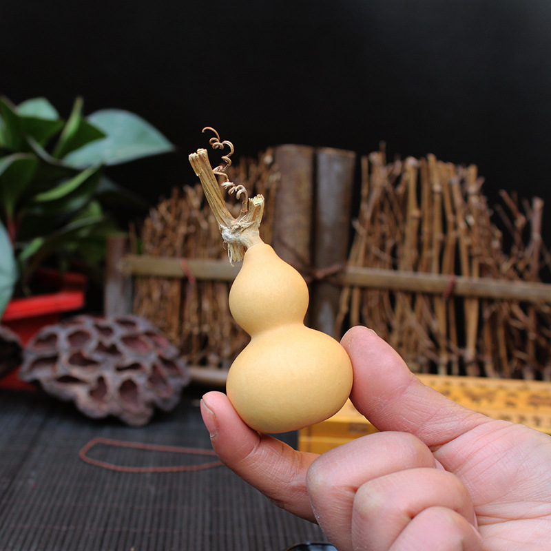 天然手捻小葫芦精品文玩特小葫芦手把件周正带龙头草里金把玩葫芦