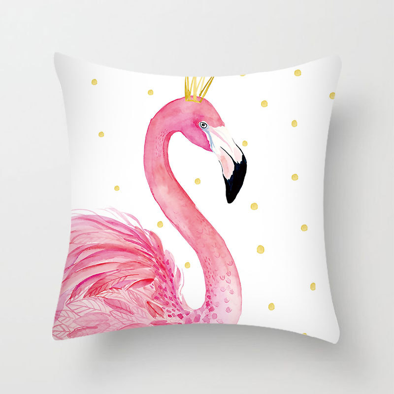 Fresh Flamingo Pillow Cushion Ins Style Living Room Sofa Chair Waist Pillow Short Plush Back Cushion