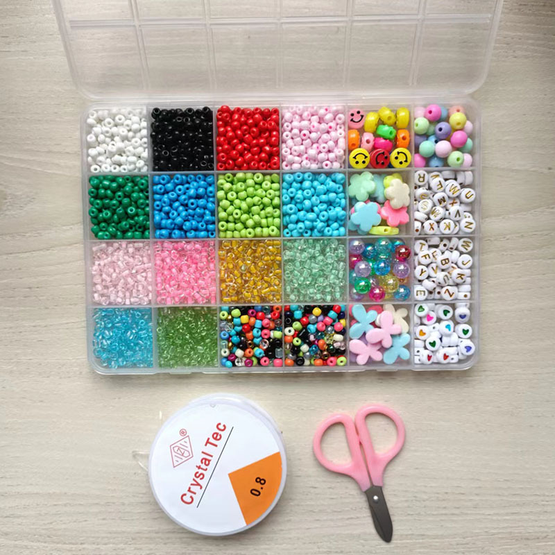 Amazon Hot Sale 24 Colors Color Bead Micro Glass Bead DIY Necklace Bracelet Accessories Glass Beads Ornament Wholesale