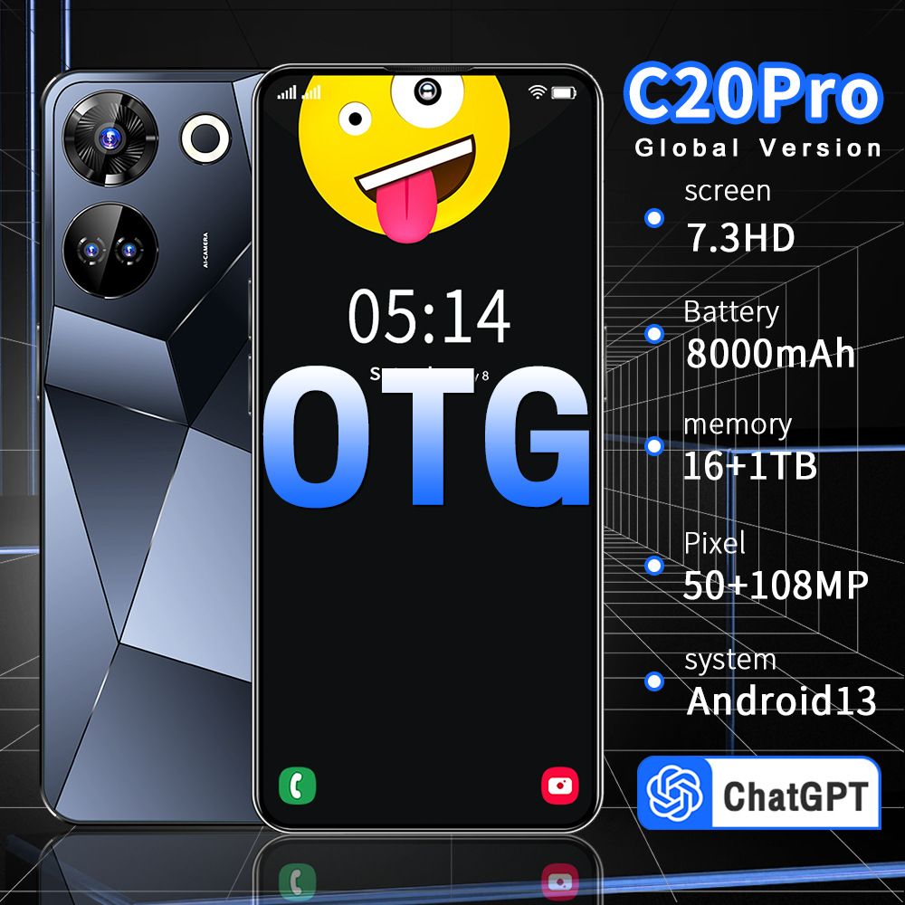 新款C20Pro跨境安卓4G智能手机 3+64内存6.53贴合高清屏厂家直发