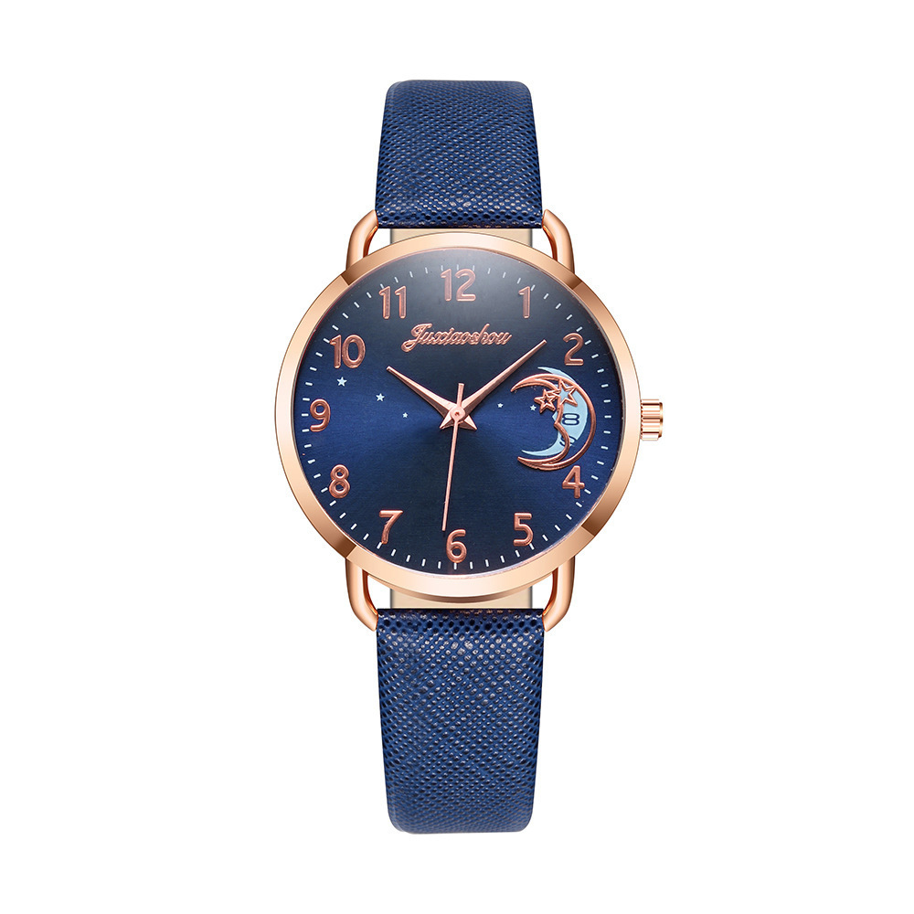 Foreign Trade Popular Style Moon Simple Pink Leather Watch Women's Watch Supply Casual Fashion Quartz Women's Watch Student's Watch