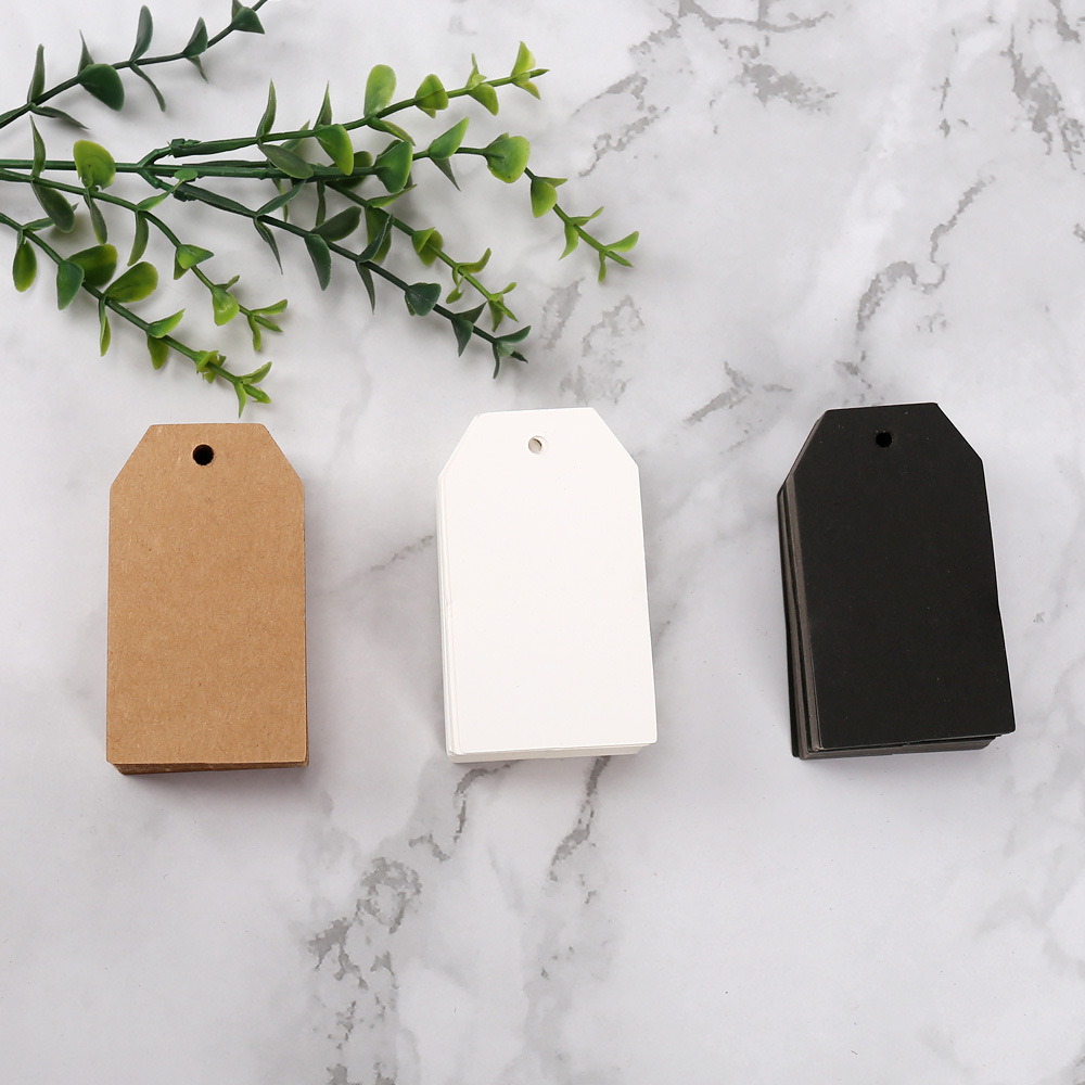梯形4*7cm空白吊牌产品标签服装吊牌烘焙包装挂牌牛皮纸装饰卡片