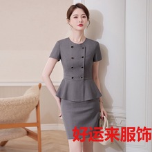酒店经理工作服女短袖气质职业正装美容院餐饮服务员会所技师工装