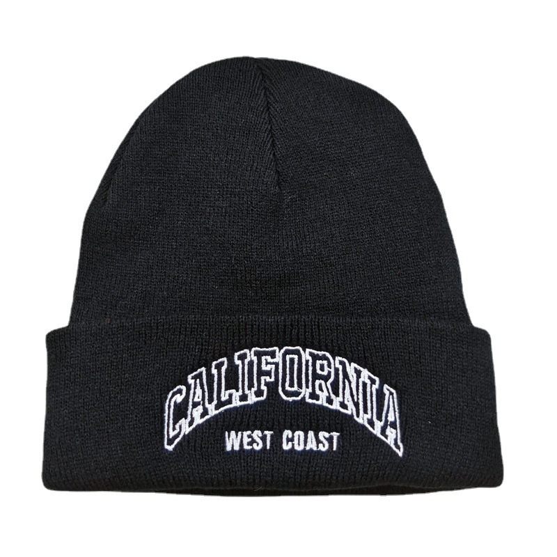 Cross-Border California Letter Embroidery Knitted Hat Autumn and Winter Warm Hat Men's and Women's Outdoor Skiing Pullover Hat