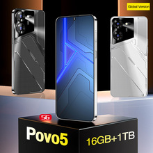 Povo5跨境新爆款现货4G全网通6.53寸安卓智能手机3+32OTG外贸代发