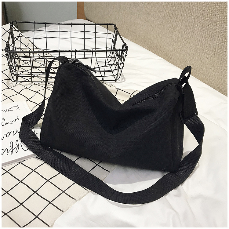 Korean Style Student Canvas Crossbody Bag 2022 New Casual Versatile Wide-Strap Shoulder Bag Large Capacity Women Bags Crossbody Bag