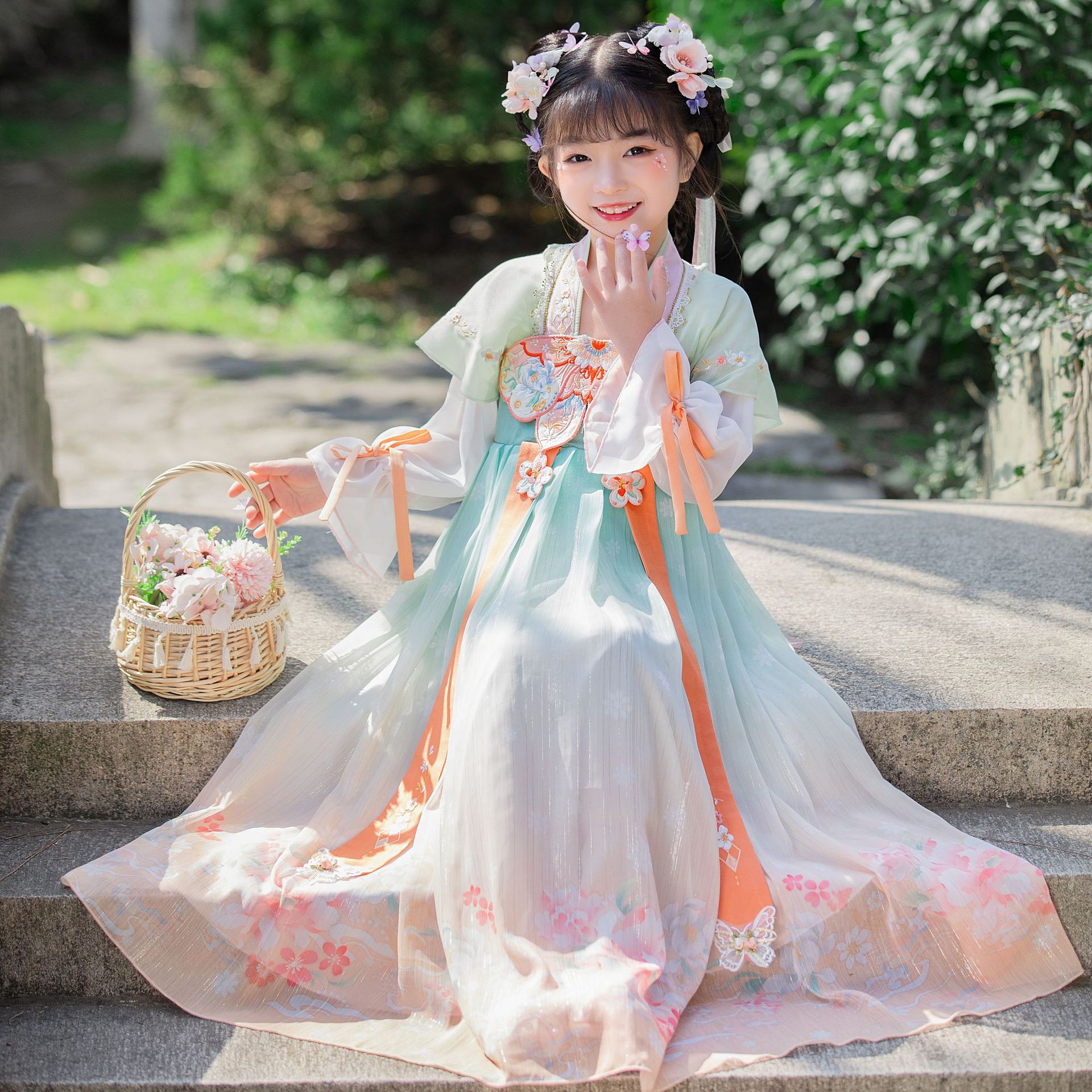 儿童汉服古装襦裙夏装女童中国风2022春款女童夏装中国风