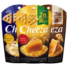 日本固力果Cheeza特浓芝士小饼干奶酪三角饼干40g休闲吃货小零食.