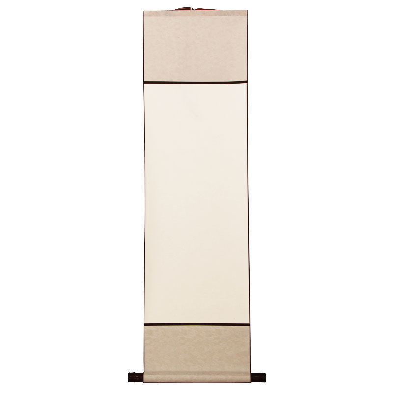 书画装裱空白画轴中堂全绫宣纸书法绘画卷轴非仿绫纸装裱