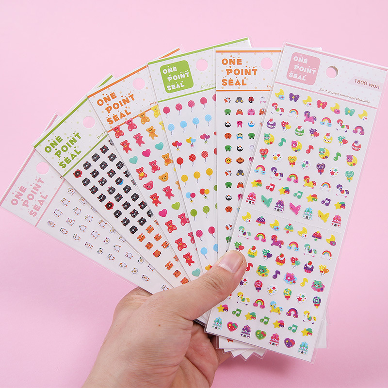 Children's Cartoon Mini Nail Sticker Creative Cute Journal Mark Decorative Stickers Baby Girl Waterproof and Durable Manicure