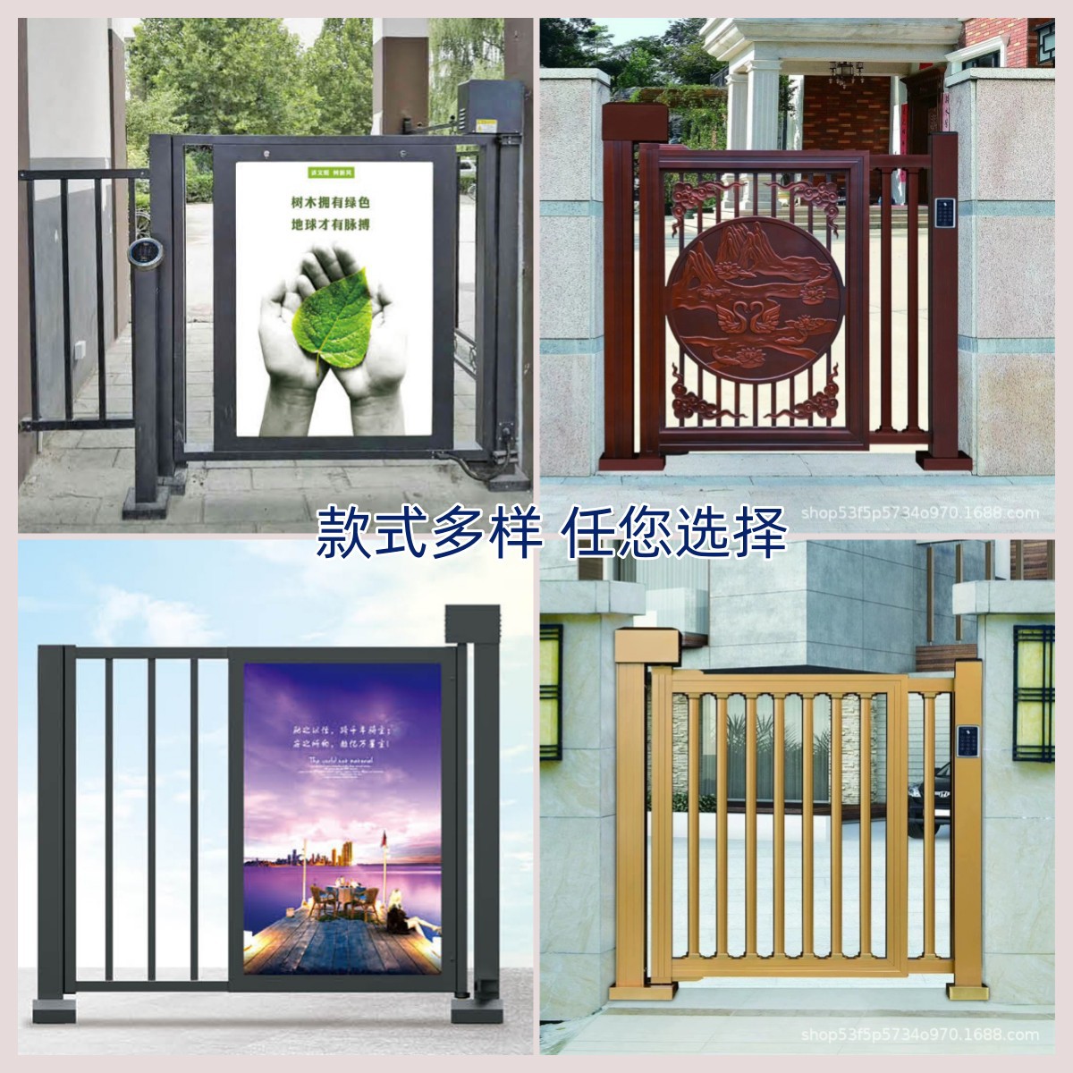 电动广告门庭院小门小区学校智能自动人行通道栅栏门人脸识别系统