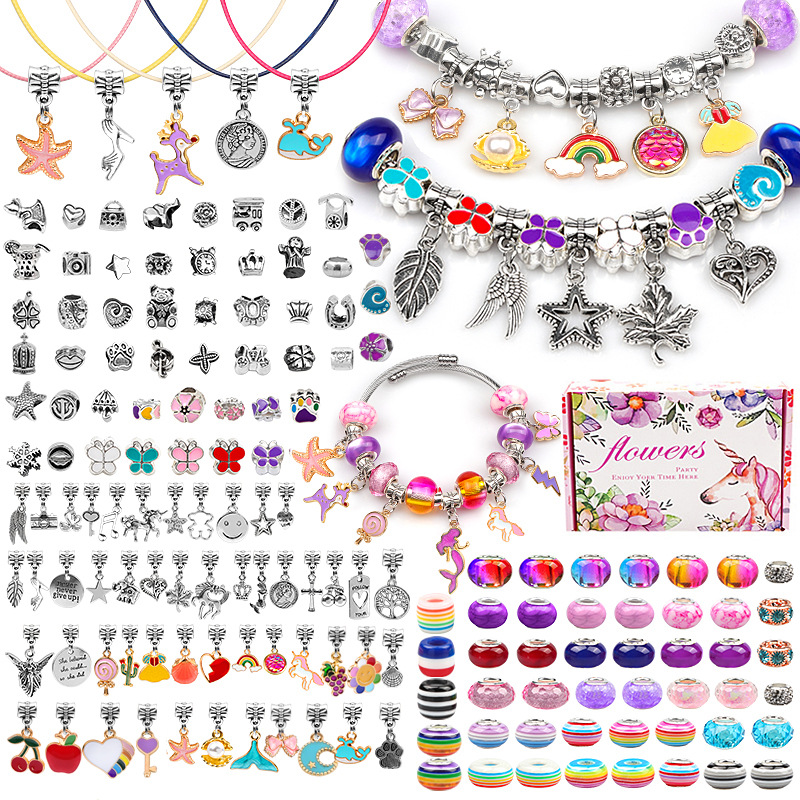 Amazon Is Dedicated to 1.75cm Box High Children's DIY Bracelet Set Unicorn Cute Jewelry Panjia Beads