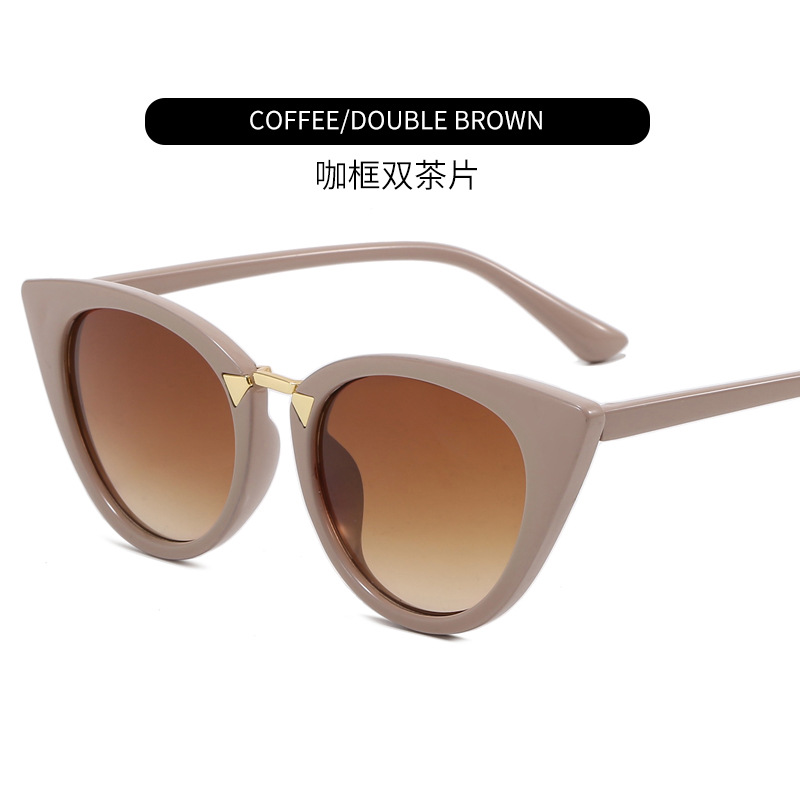 Cross-Border Sunglasses Retro Cat Eye Sun Glasses Women's Personalized Street Snap Sunglasses Sun-Resistant Glasses