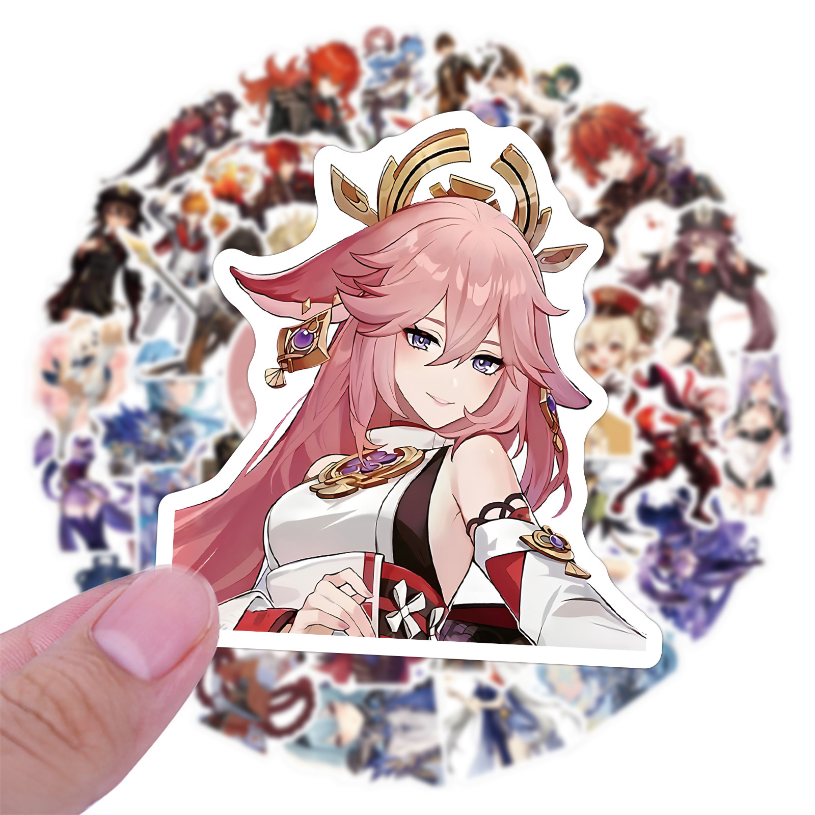 100张新genshin impact sticker原神贴纸防水行李箱电脑手机贴画
