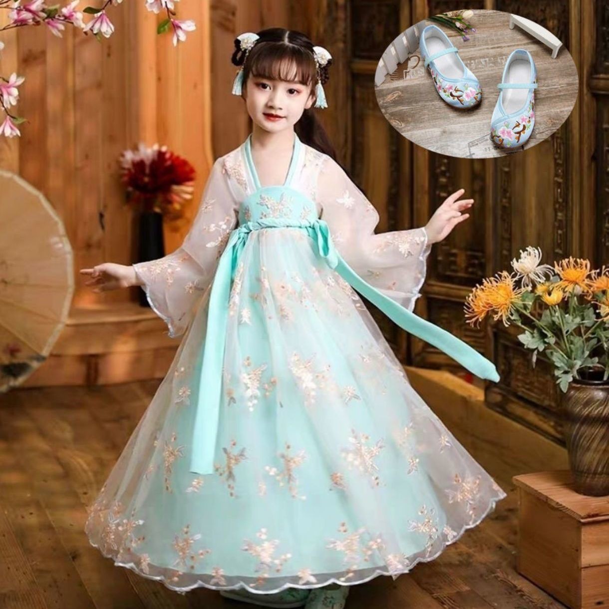 女童汉服古装超仙襦裙套装春秋儿童中国风连衣裙小女孩古风春秋