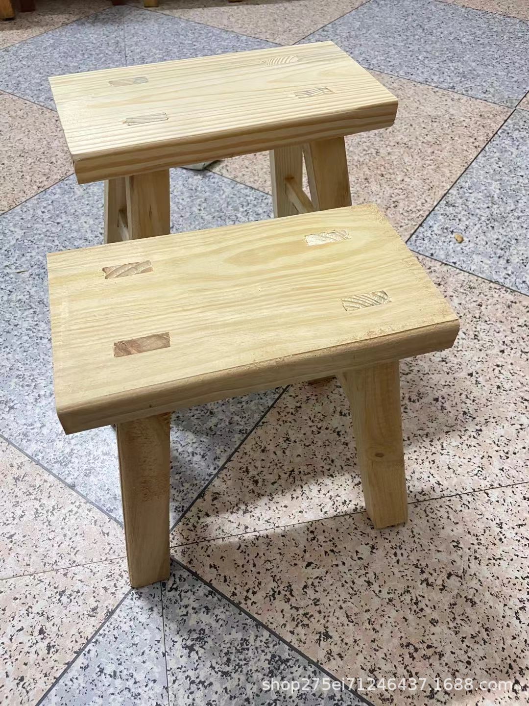 实木小板凳原木无漆复古木头儿童垫脚成人家用换鞋跳舞矮板凳洗衣-报