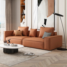 现代简约极简设计师免洗科技布沙发客厅小户型豆腐块超深坐宽沙发