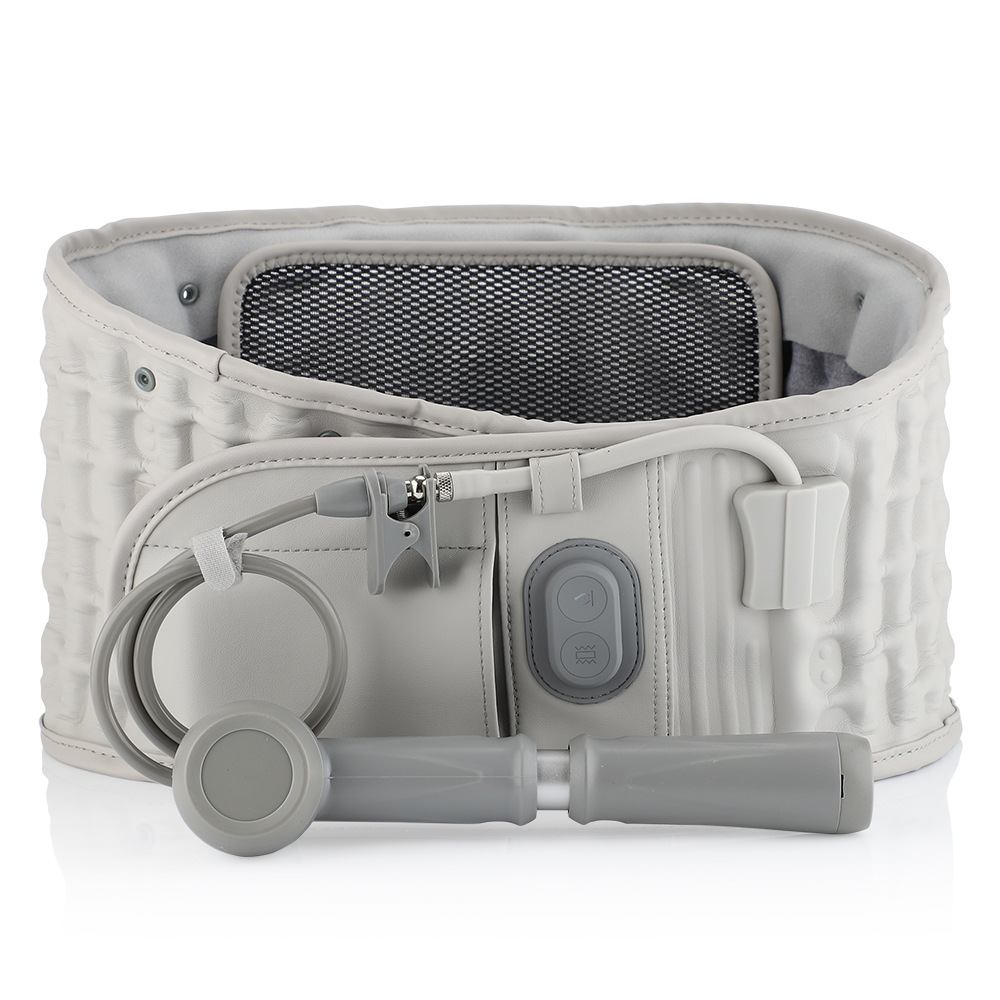 跨境新品充气式电热护腰带腰部固定支撑震动按摩红光保暖发热护腰