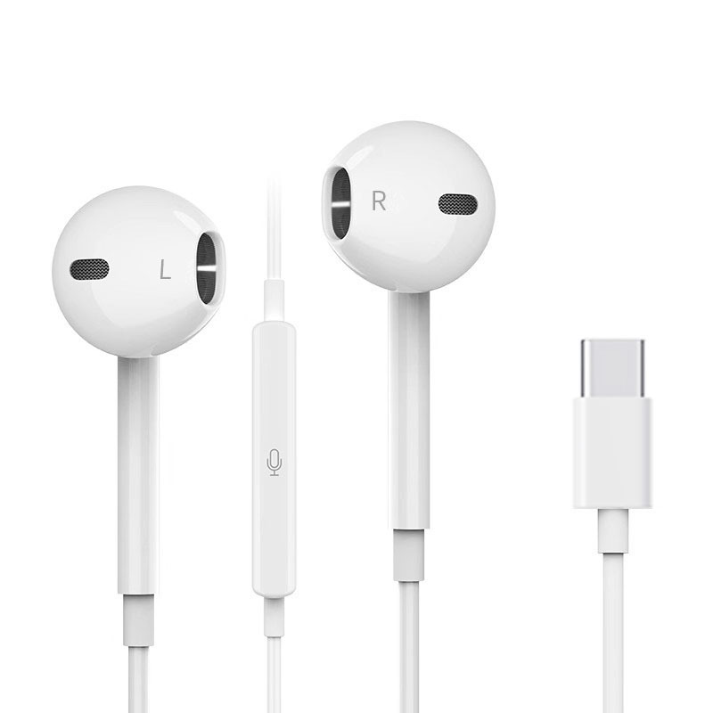 适用苹果15pro有线耳机typec接口iphone15promax入耳式线控耳机