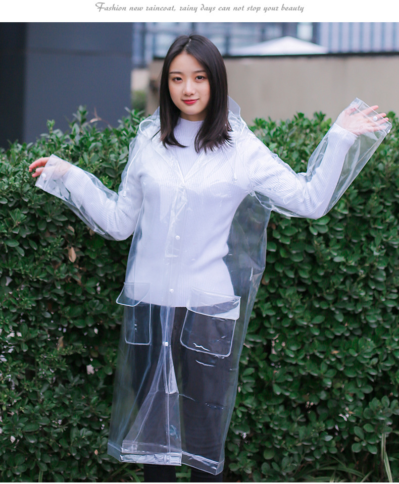 时尚包边雨披全身男女成人长款防暴雨加大加厚自行车高清透明雨衣