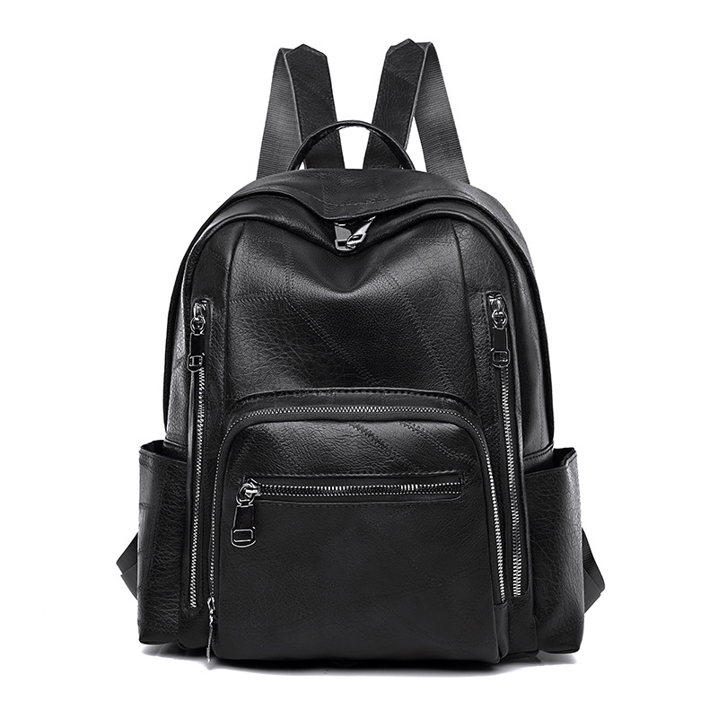 Backpack 2021 Korean Style Soft Leather Bag Fashion Large Capacity Student Schoolbag New Trending Mom Casual Backpack