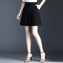 时尚2023夏季风气质韩版女装纯色拼贴中裙A字裙半身裙代理加盟