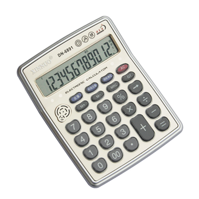 正品信诺dn-6891语音计算器财务会计办公12位数卡通可爱计算机