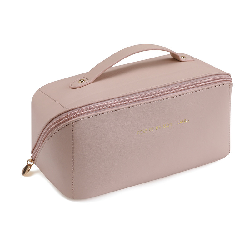 Pu Organ Pillow Cosmetic Bag Women's Portable Large Capacity Travel Portable Ins High Sense Wash Makeup Storage Bag