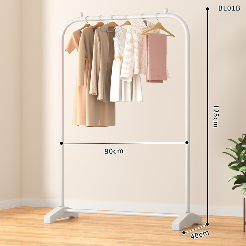 Drying Rack Floor Bedroom and Household Folding Interior Hanger Clothes Single Rod Simple Balcony Storage Cooling Cloth Rack