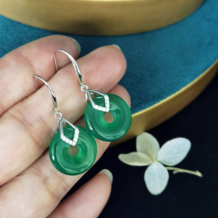 eh803914m镶石平安扣耳环