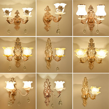 欧式锌合金水晶简约时尚卧室床头客厅餐厅别墅法式墙壁灯蜡烛灯