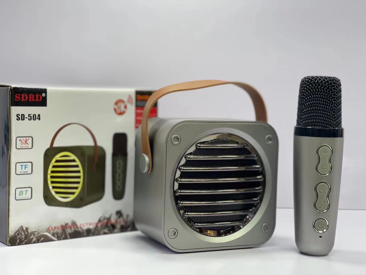 Sd504 Bluetooth Speaker Mini Single Microphone Portable Outdoor Portable Mobile Phone Wireless Karaoke Baby High Volume Audio