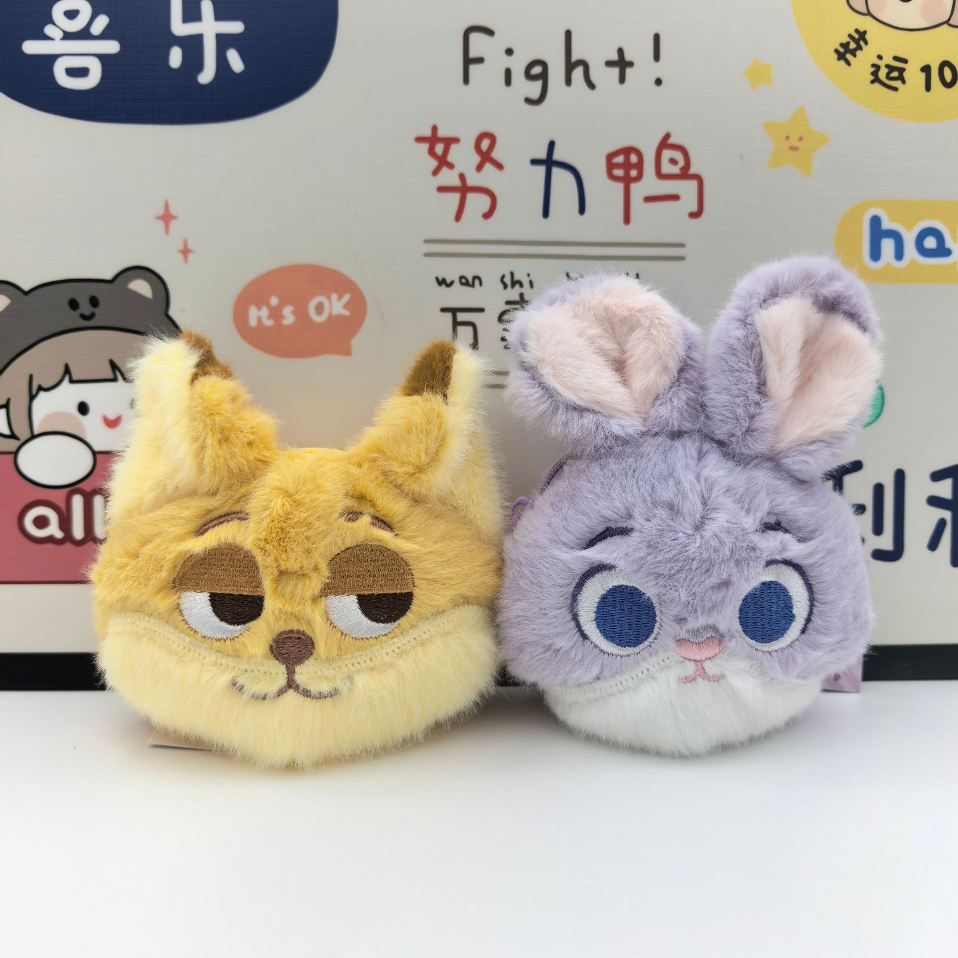 跨境疯狂动物城朱迪尼克玩偶挂件可爱毛绒动物头公仔零钱包钥匙扣