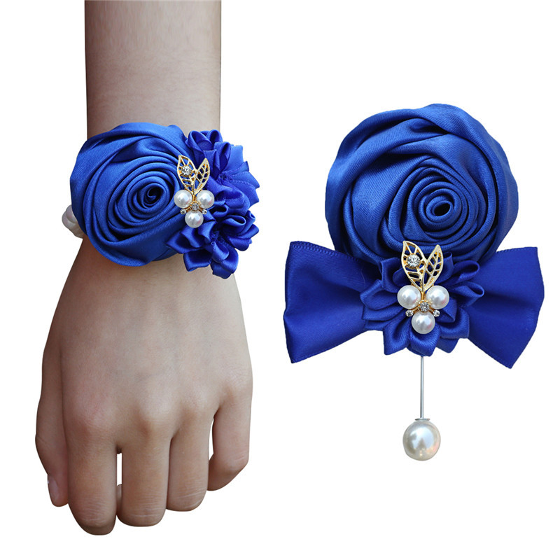 2021新款欧美婚礼新娘手腕花胸花婚庆用品 手花姐妹团手环sw021a